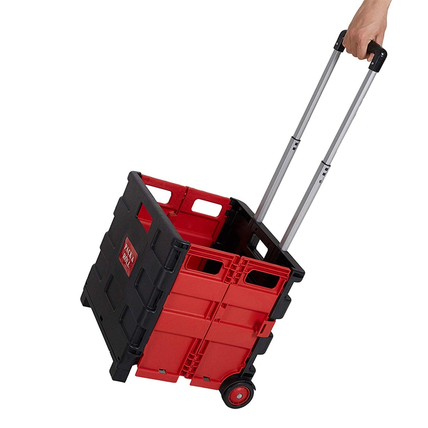 Rolling utility carts on wheels, folding and collapsible hand boxes, 55 lb capacity！Install it!