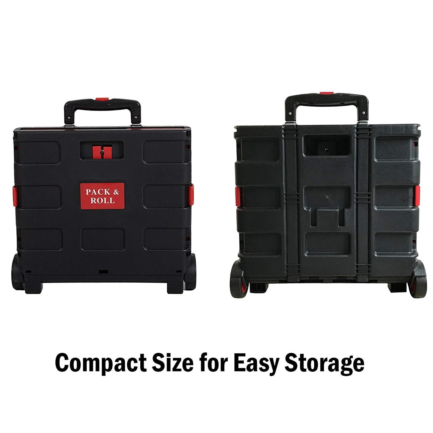 Rolling utility carts on wheels, folding and collapsible hand boxes, 55 lb capacity！Install it!