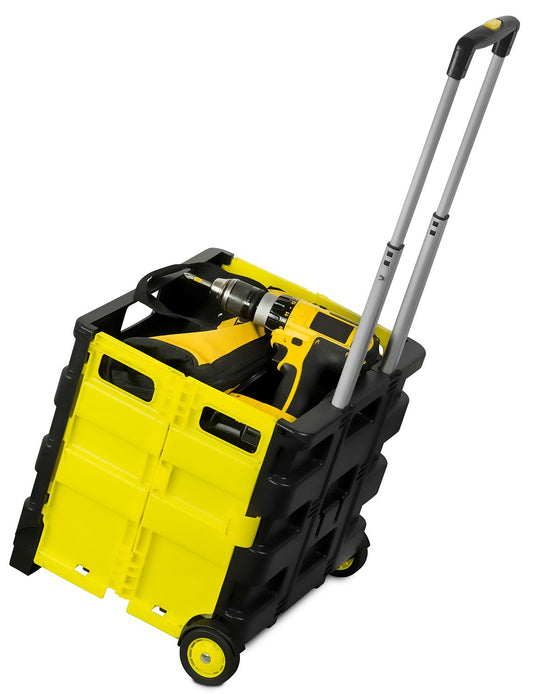 Rolling utility carts on wheels, folding and collapsible hand boxes, 55 lb capacity！Install it!