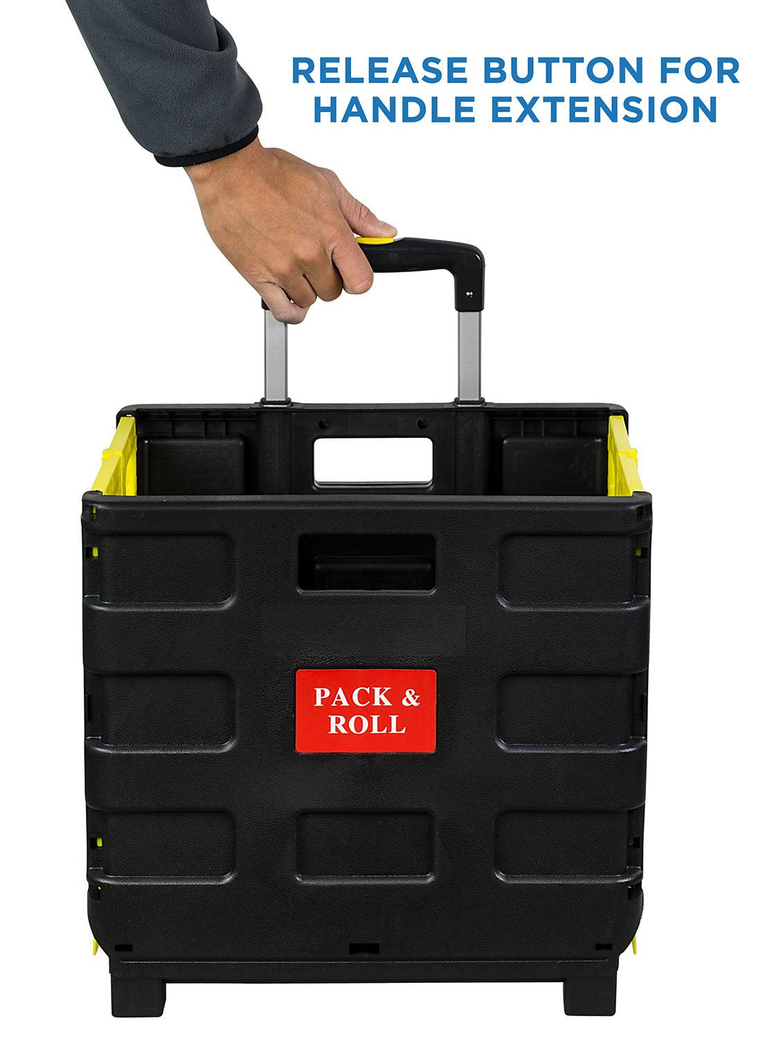 Rolling utility carts on wheels, folding and collapsible hand boxes, 55 lb capacity！Install it!
