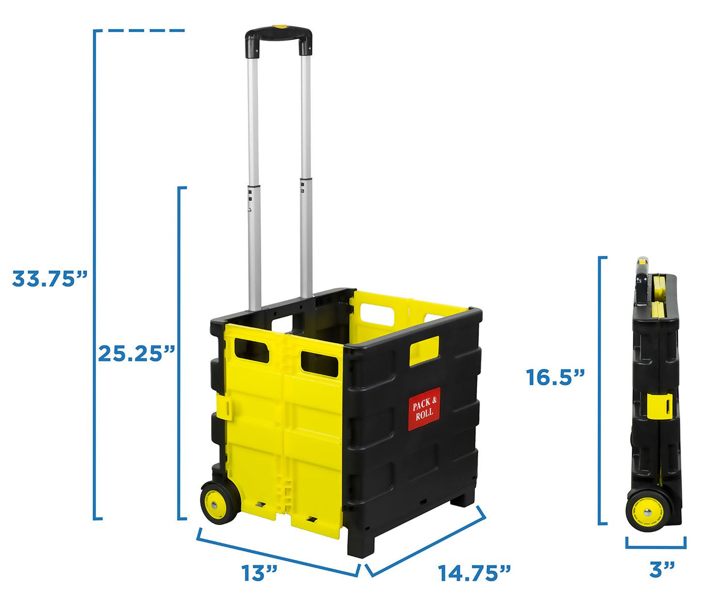 Rolling utility carts on wheels, folding and collapsible hand boxes, 55 lb capacity！Install it!